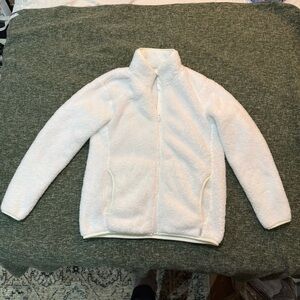 Eddie Bauer Sherpa Soft White Zip Up Jacket Size M